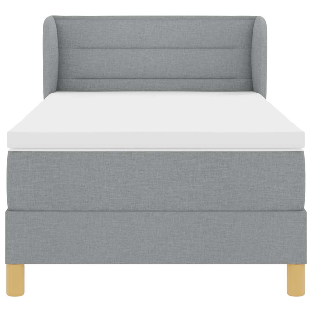 Lit à ressorts avec matelas Gris clair 80 x 200 cm tissu - XIOS