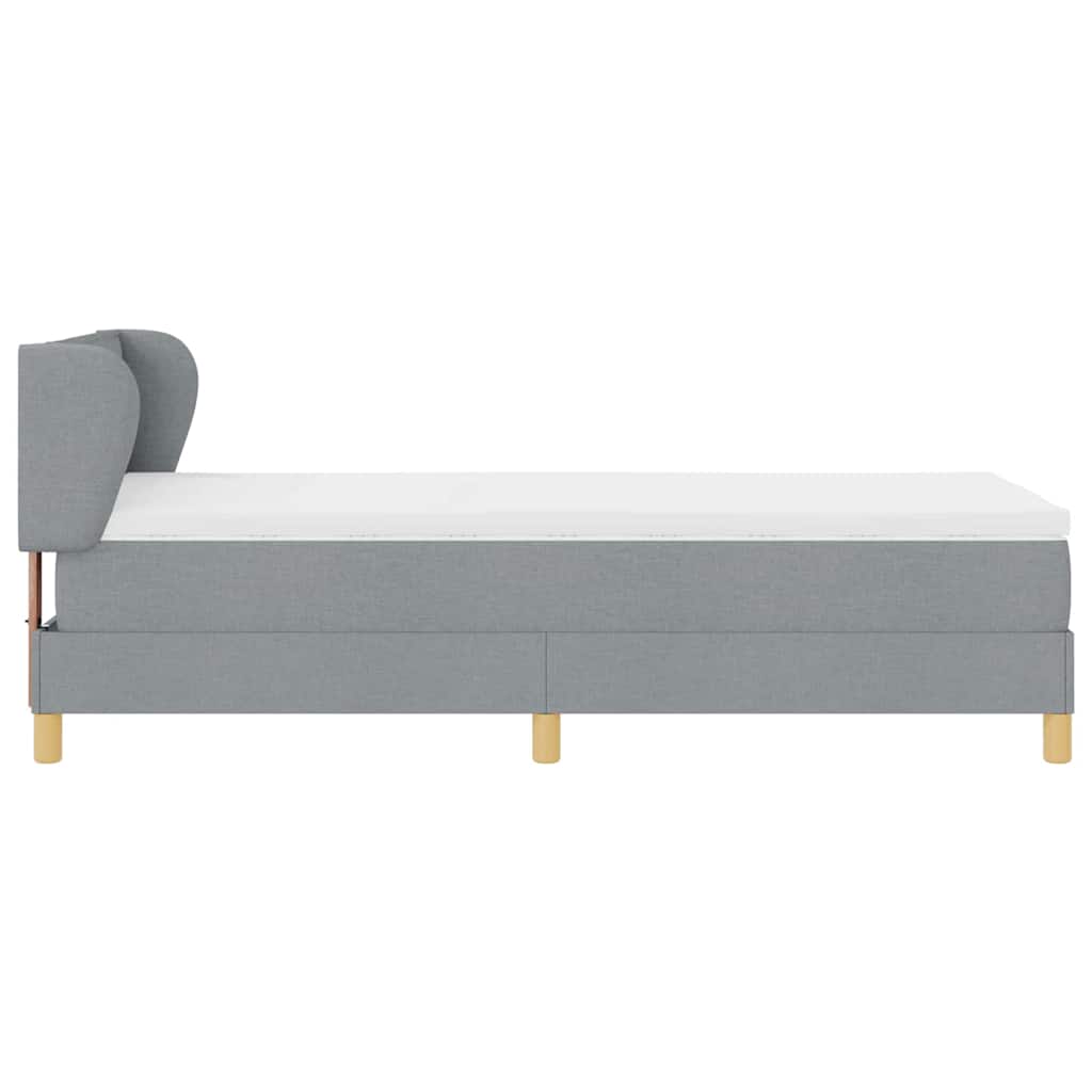Lit à ressorts avec matelas Gris clair 80 x 200 cm tissu - XIOS