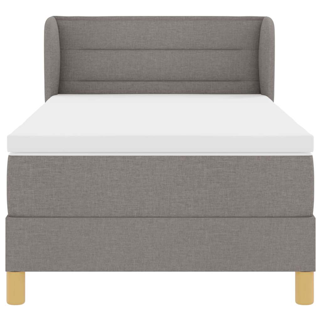 Lit à ressorts avec matelas Taupe 90 x 190 cm tissu - XIOS