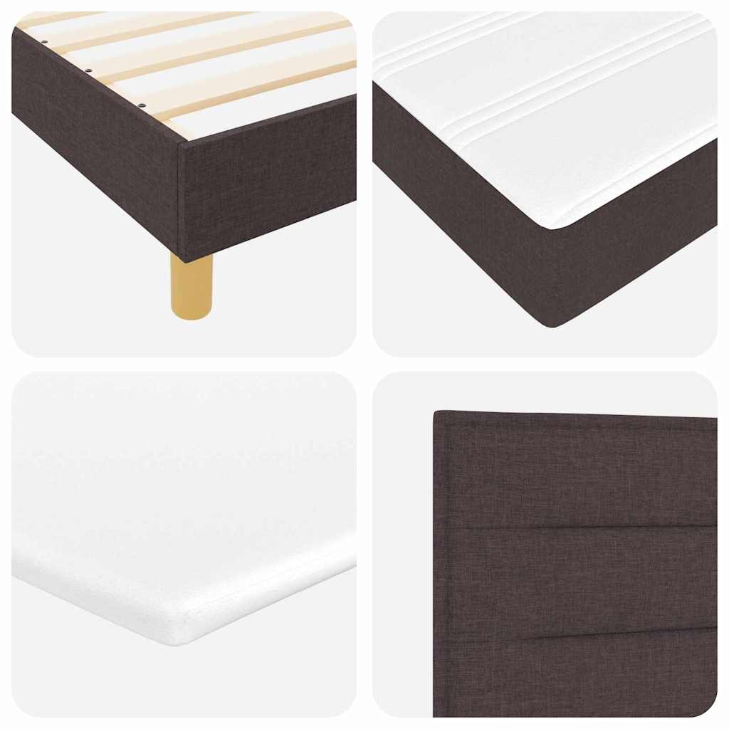 Lit à ressorts avec matelas Marron foncé 90 x 200 cm tissu - XIOS