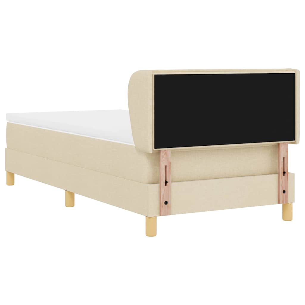 Lit à ressorts avec matelas Crème 100 x 200 cm tissu - XIOS