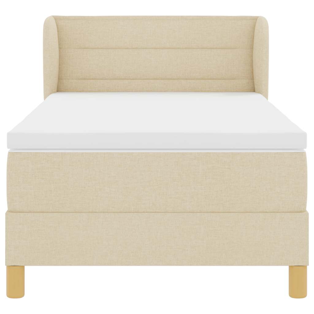 Lit à ressorts avec matelas Crème 100 x 200 cm tissu - XIOS