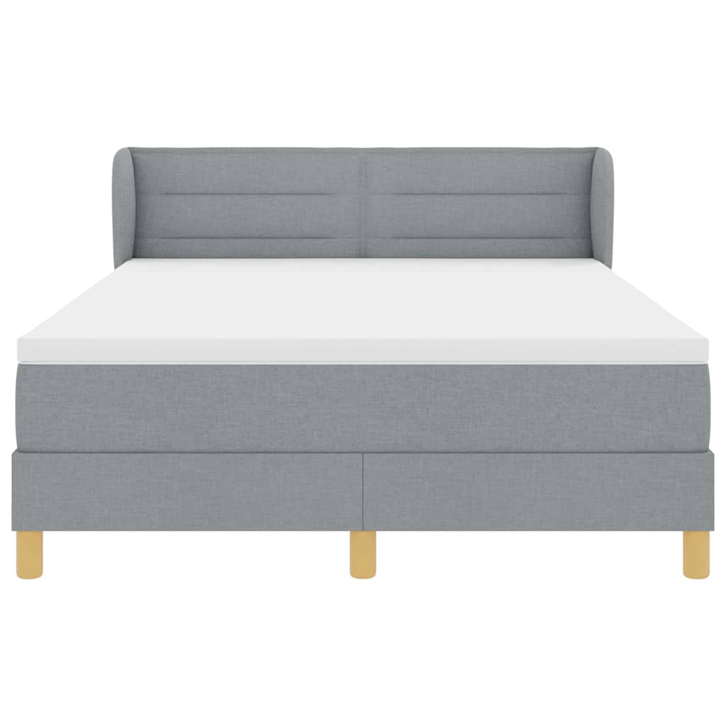 Lit à ressorts avec matelas Gris clair 140 x 190 cm tissu - XIOS