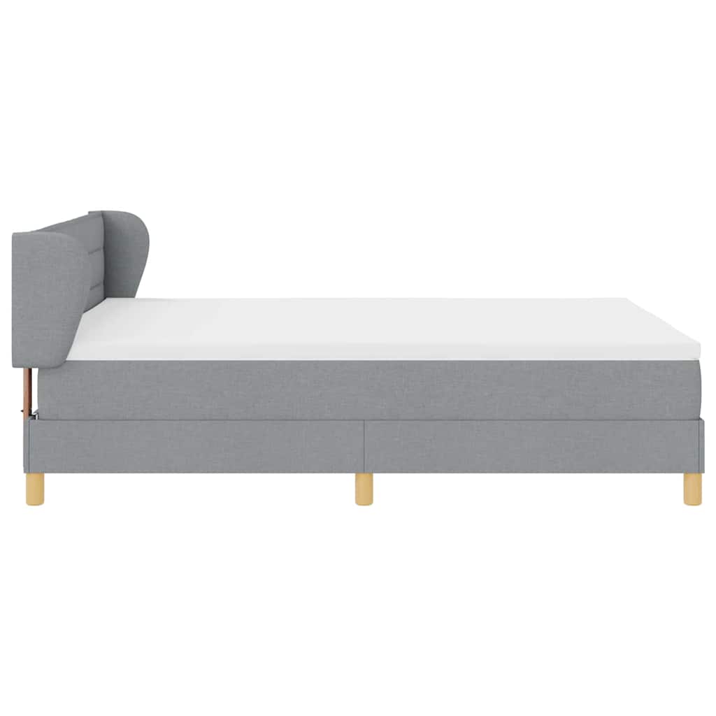 Lit à ressorts avec matelas Gris clair 140 x 190 cm tissu - XIOS