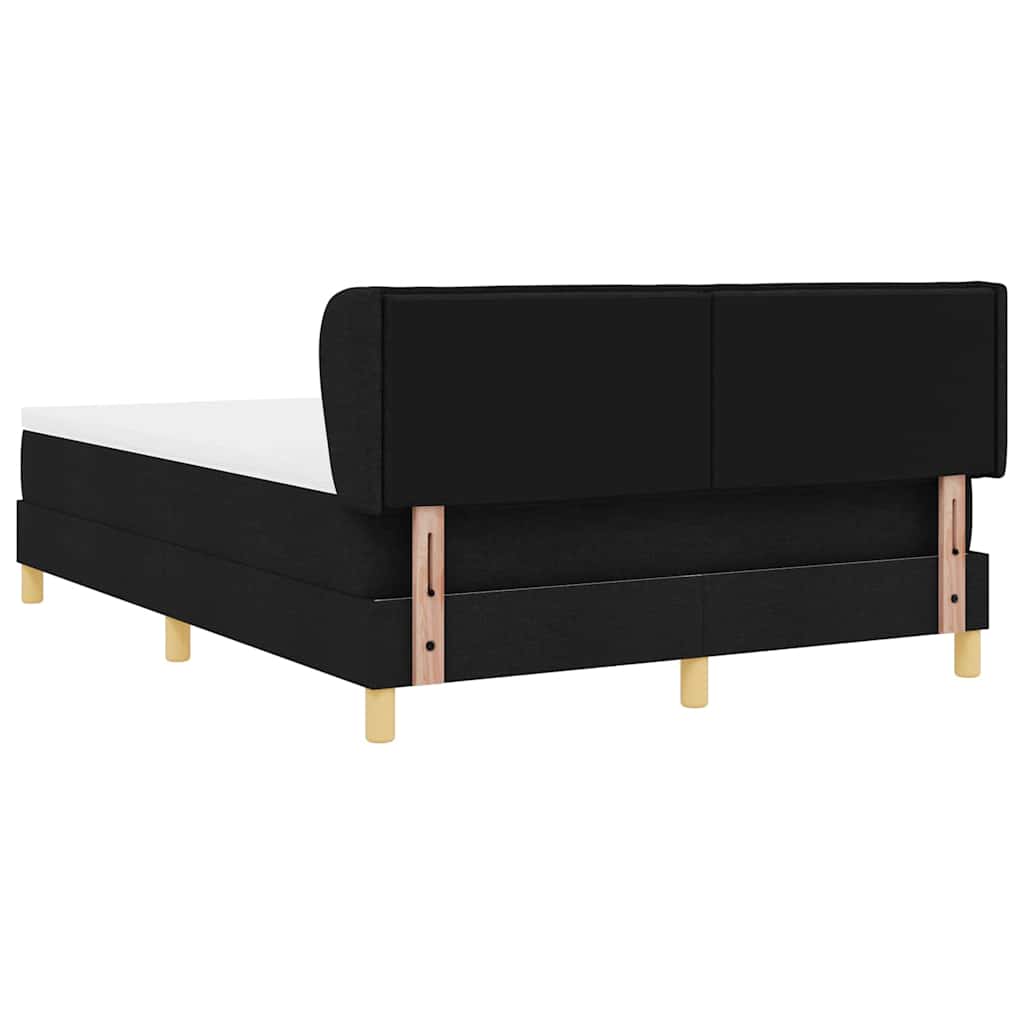 Lit à ressorts avec matelas Noir 140 x 190 cm tissu - XIOS