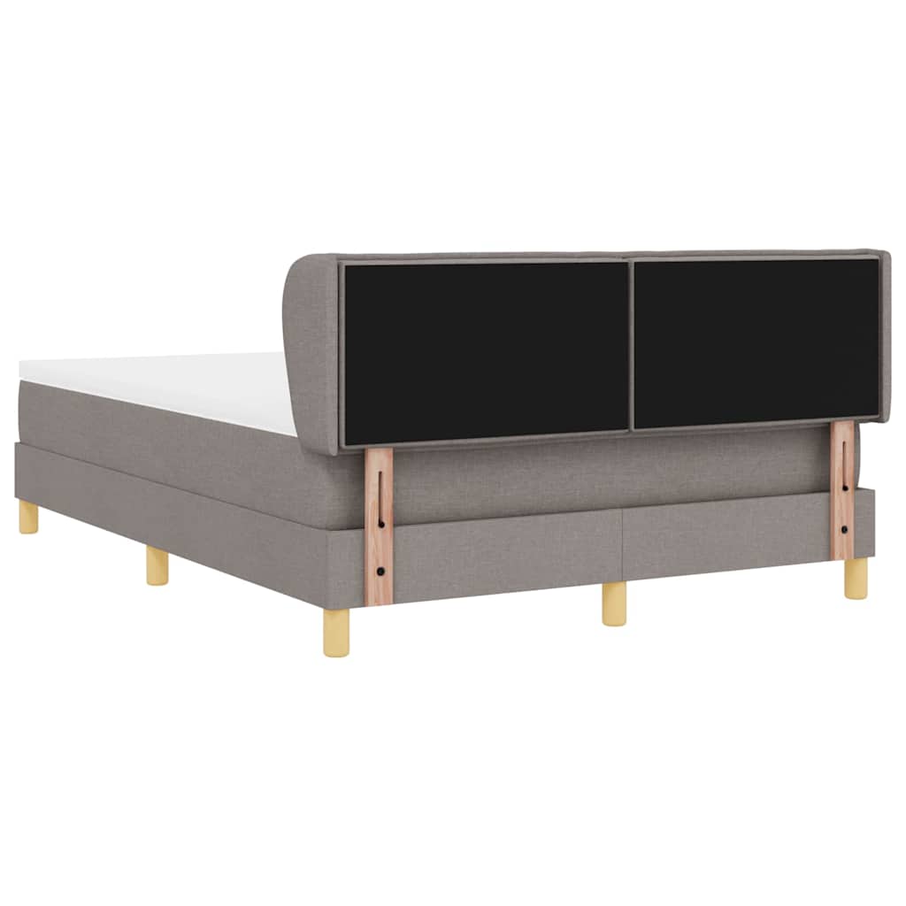 Lit à ressorts avec matelas Taupe 140 x 190 cm tissu - XIOS