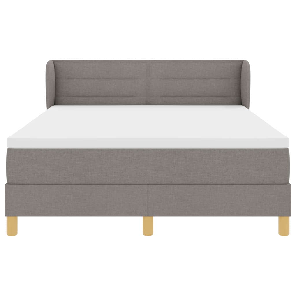Lit à ressorts avec matelas Taupe 140 x 190 cm tissu - XIOS