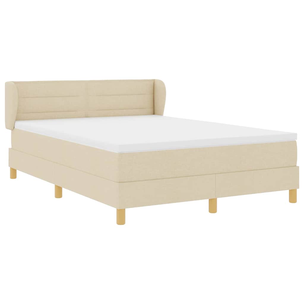 Lit à ressorts avec matelas Crème 140 x 190 cm tissu - XIOS