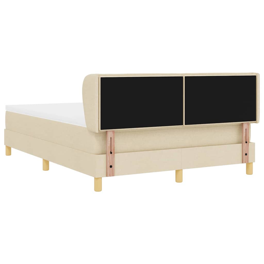 Lit à ressorts avec matelas Crème 140 x 190 cm tissu - XIOS