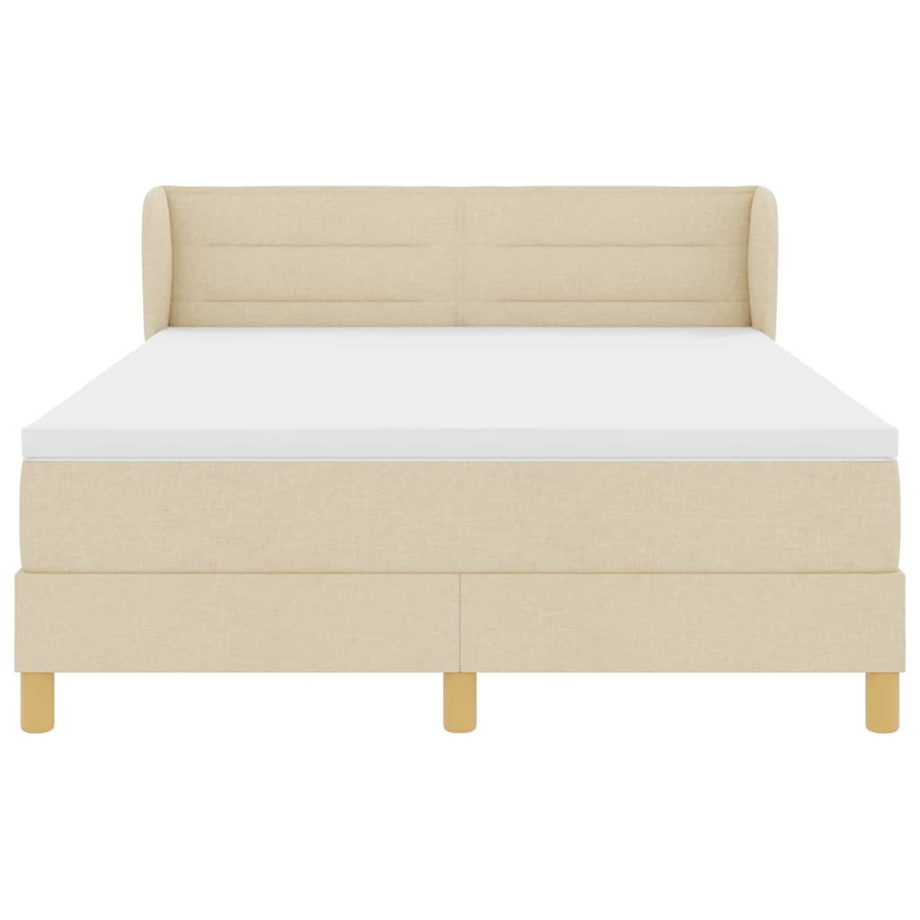 Lit à ressorts avec matelas Crème 140 x 190 cm tissu - XIOS