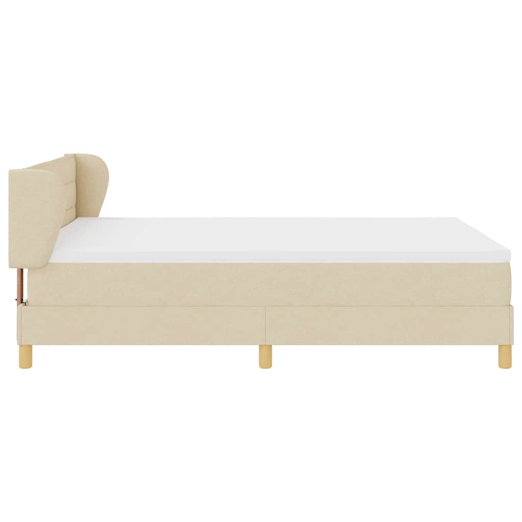 Lit à ressorts avec matelas Crème 140 x 190 cm tissu - XIOS