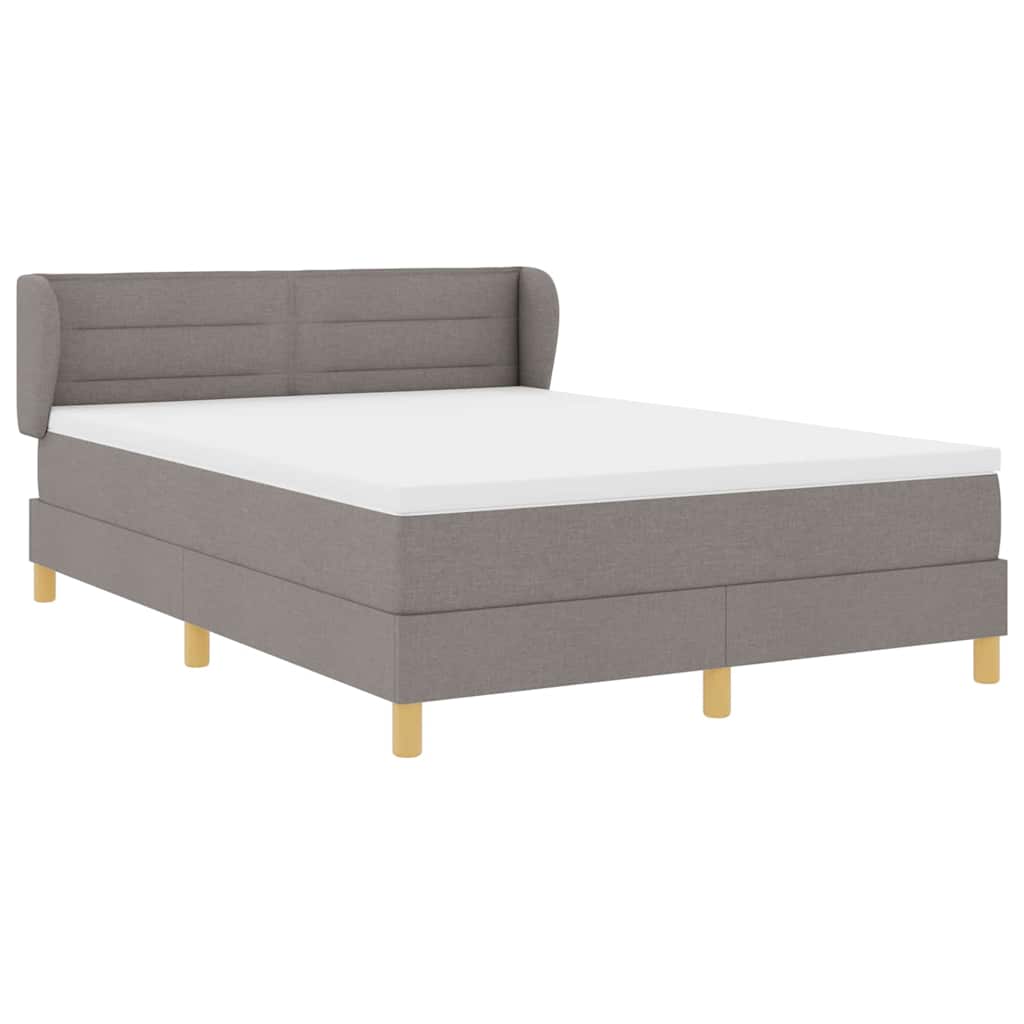 Lit à ressorts avec matelas Taupe 140 x 200 cm tissu - XIOS