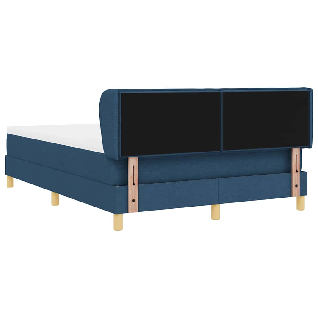 Lit à ressorts avec matelas Bleu 140 x 200 cm tissu - XIOS
