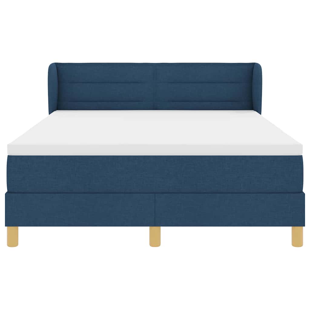Lit à ressorts avec matelas Bleu 140 x 200 cm tissu - XIOS