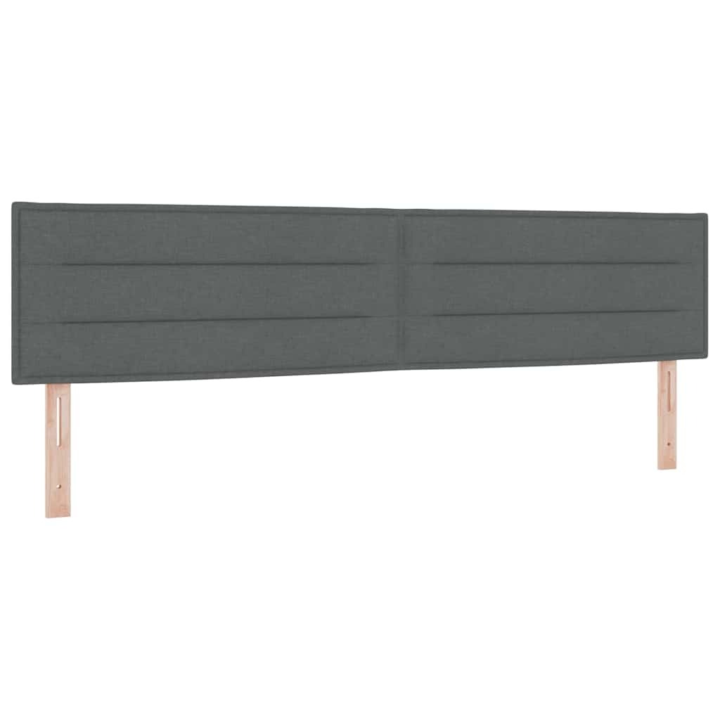 Lit à ressorts avec matelas Gris foncé 200 x 200 cm tissu - XIOS
