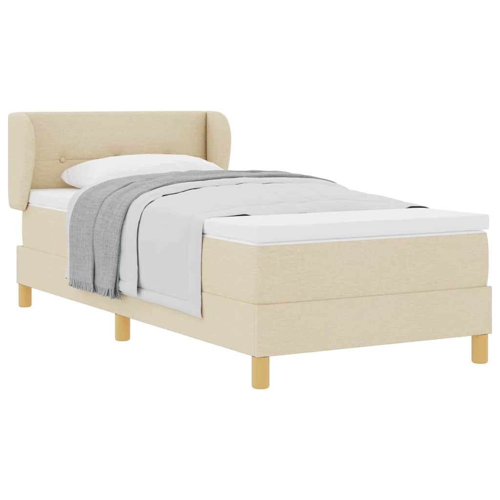 Lit à Ressorts avec Matelas Crème 90x200 cm Tissu Crème - XIOS