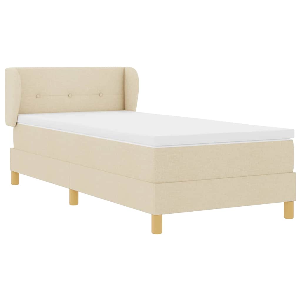 Lit à Ressorts avec Matelas Crème 90x200 cm Tissu Crème - XIOS