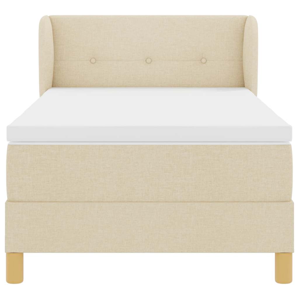 Lit à Ressorts avec Matelas Crème 90x200 cm Tissu Crème - XIOS