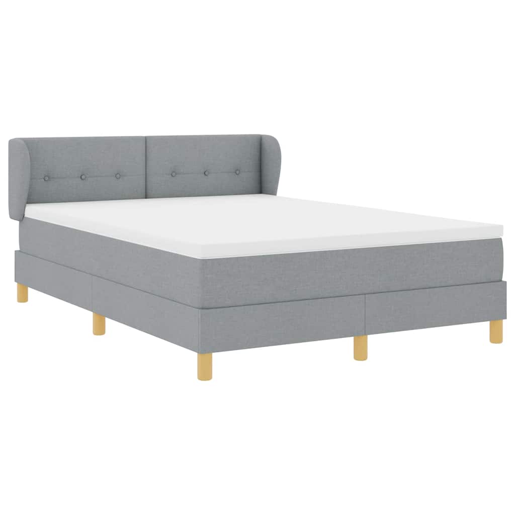 Lit à ressorts avec matelas Gris clair 140 x 190 cm tissu - XIOS