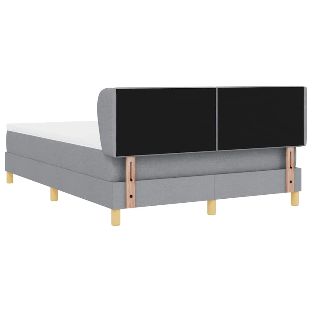 Lit à ressorts avec matelas Gris clair 140 x 190 cm tissu - XIOS