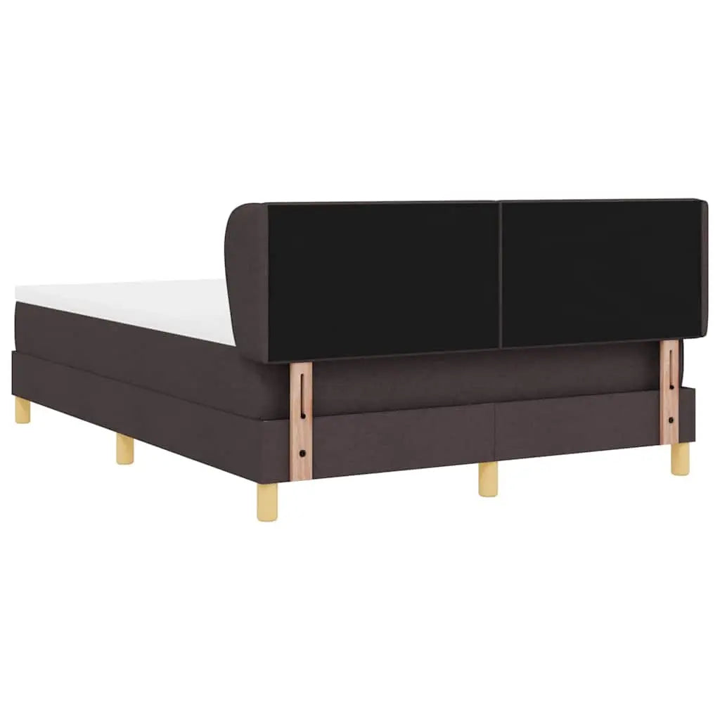 Lit à ressorts avec tête de lit Marron foncé 140 x 190 cm tissu - XIOS