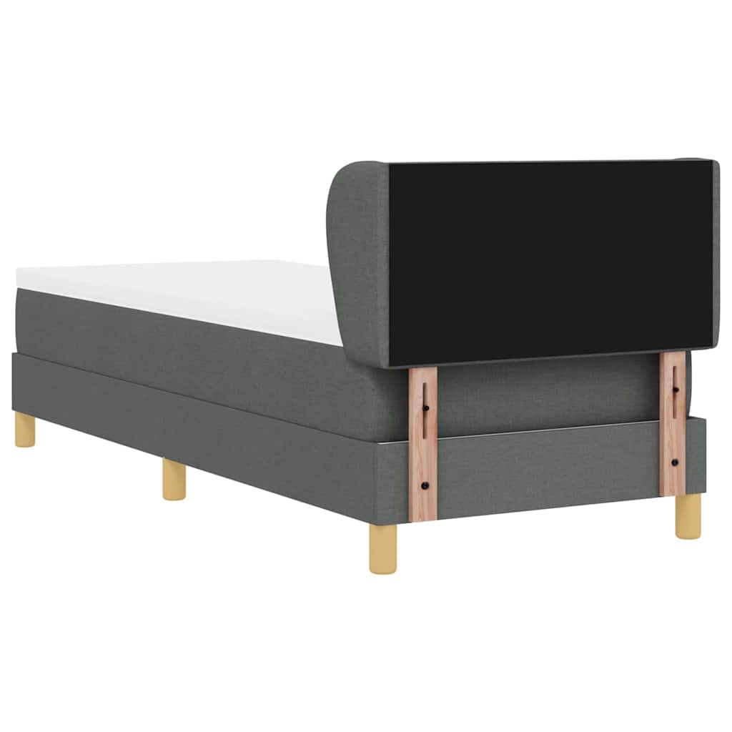 Lit à ressorts avec tête de lit Gris foncé 80 x 200 cm tissu - XIOS