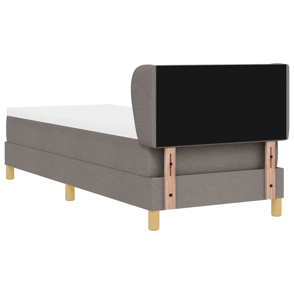 Lit à ressorts avec matelas Taupe 80 x 200 cm tissu - XIOS