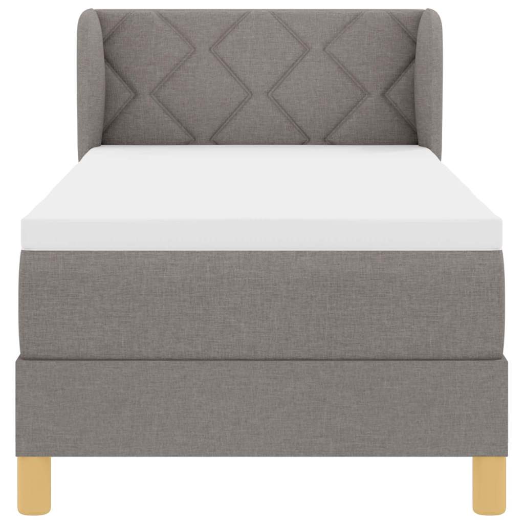 Lit à ressorts avec matelas Taupe 80 x 200 cm tissu - XIOS