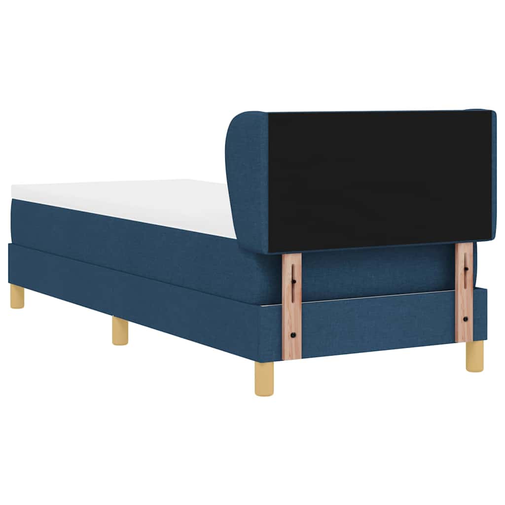 Lit à ressorts avec tête de lit Bleu 80 x 200 cm tissu - XIOS