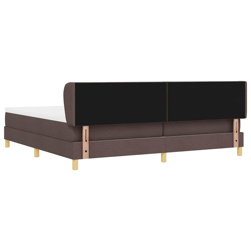 Lit à ressorts avec matelas Marron foncé 200 x 200 cm tissu - XIOS