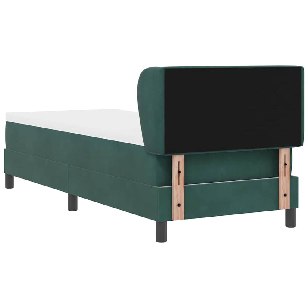Lit à ressorts avec tête de lit Vert foncé 80 x 200 cm Velours - XIOS
