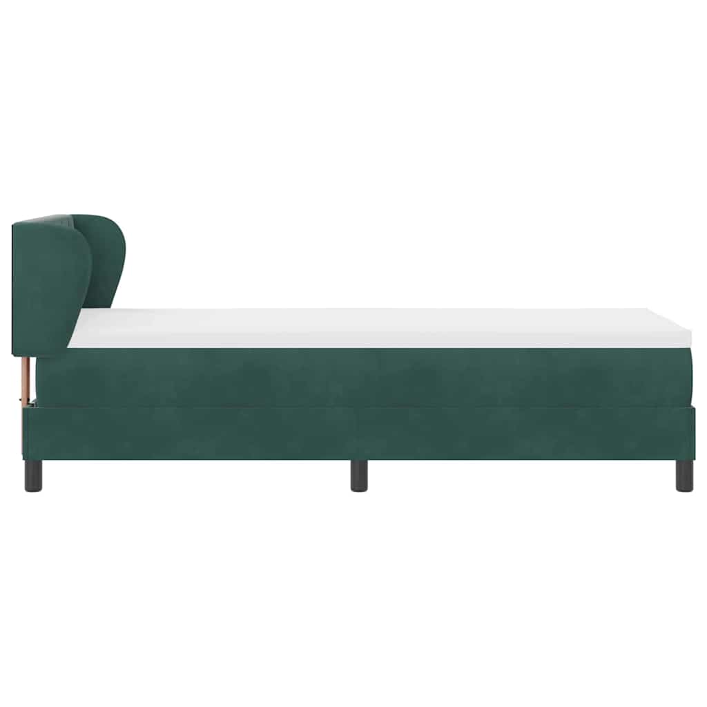 Lit à ressorts avec tête de lit Vert foncé 80 x 200 cm Velours - XIOS