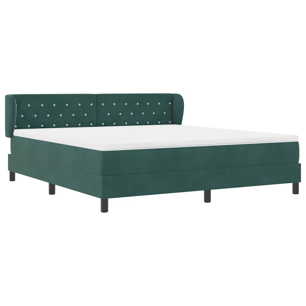 Lit à ressorts avec matelas gris foncé 80x200 cm en velours - XIOS