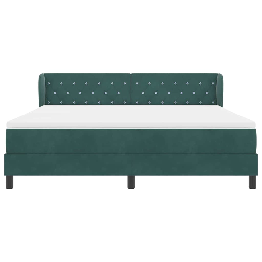 Lit à ressorts avec matelas gris foncé 80x200 cm en velours - XIOS