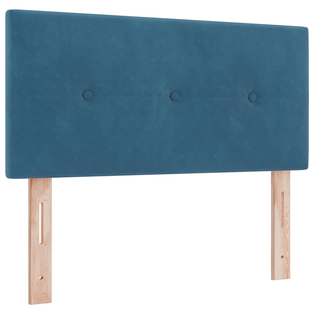 Lit à ressorts avec tête de lit Bleu foncé 90 x 200 cm Velours - XIOS