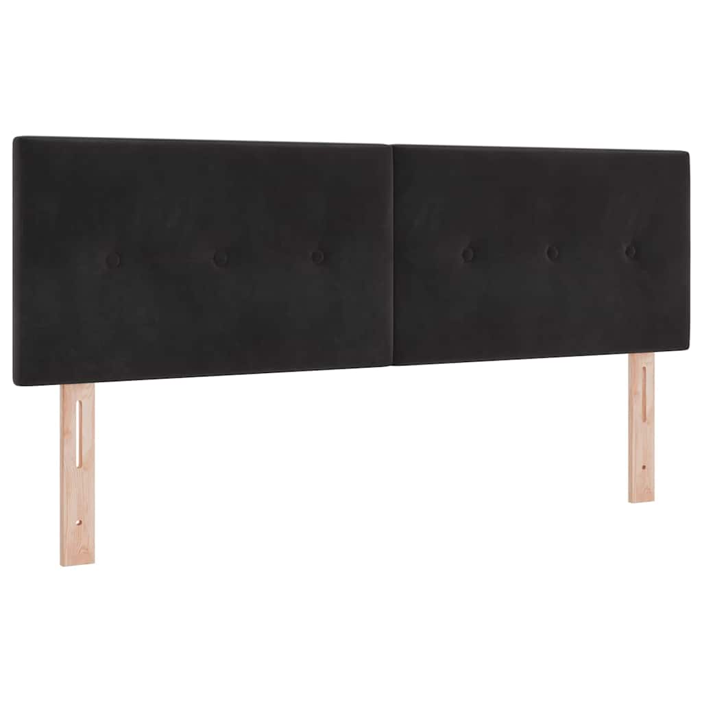 Lit à ressorts avec tête de lit Noir 140 x 200 cm Velours - XIOS