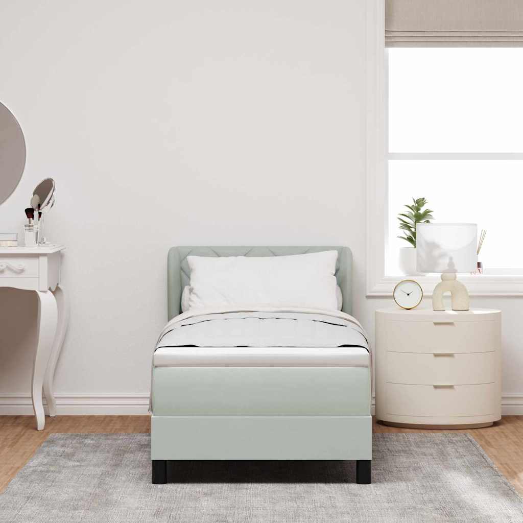 Lit à ressorts avec matelas gris foncé 80x200 cm en velours - XIOS