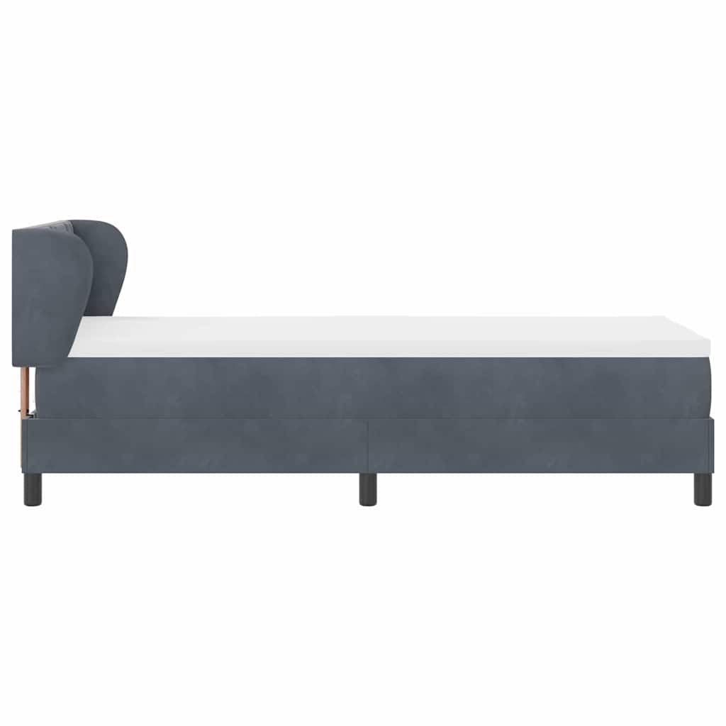 Lit à ressorts avec matelas Gris foncé 80 x 200 cm Velours - XIOS