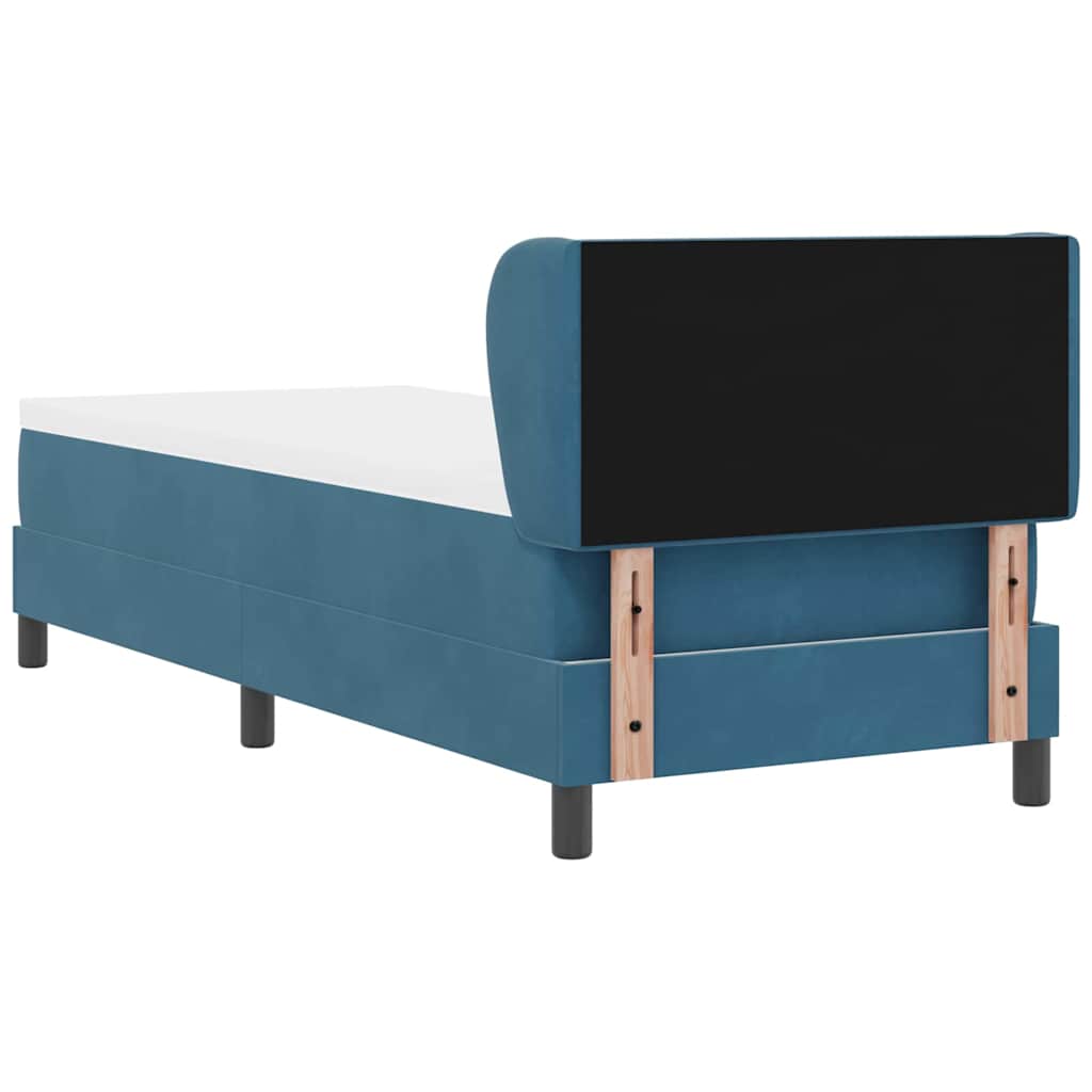 Lit à ressorts avec tête de lit Bleu foncé 80 x 200 cm Velours - XIOS