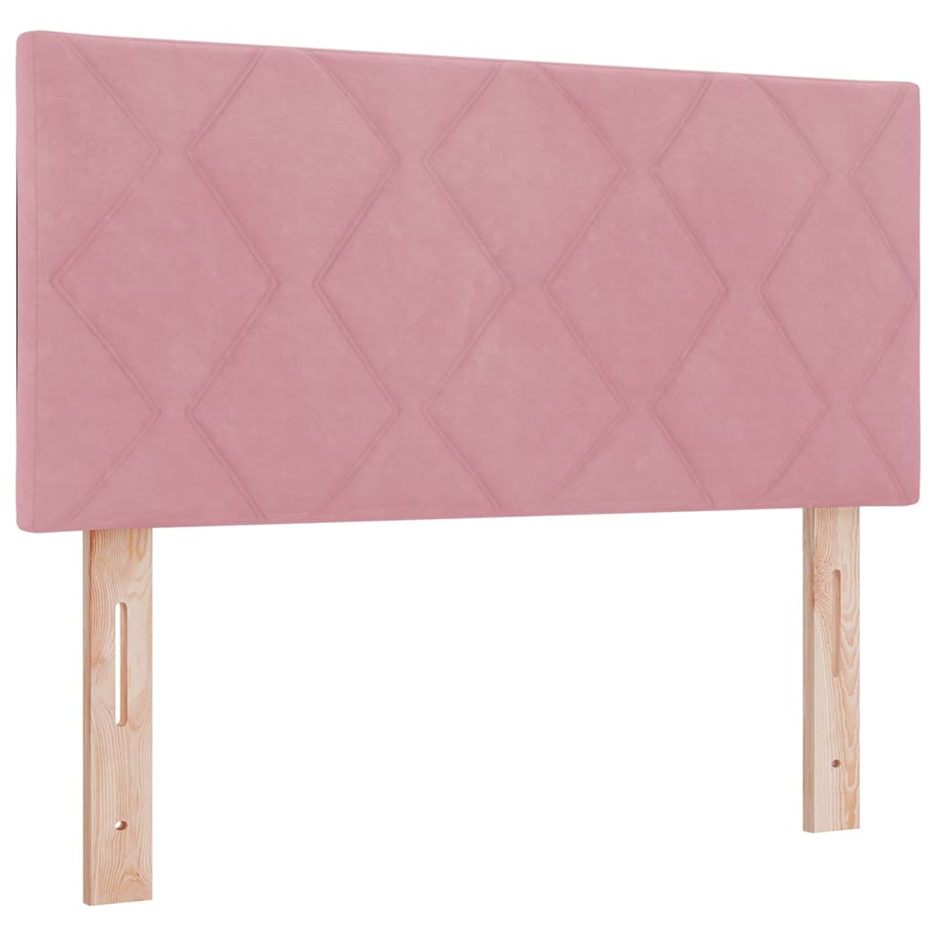 Lit à ressorts avec tête de lit Rose 90 x 190 cm Velours - XIOS