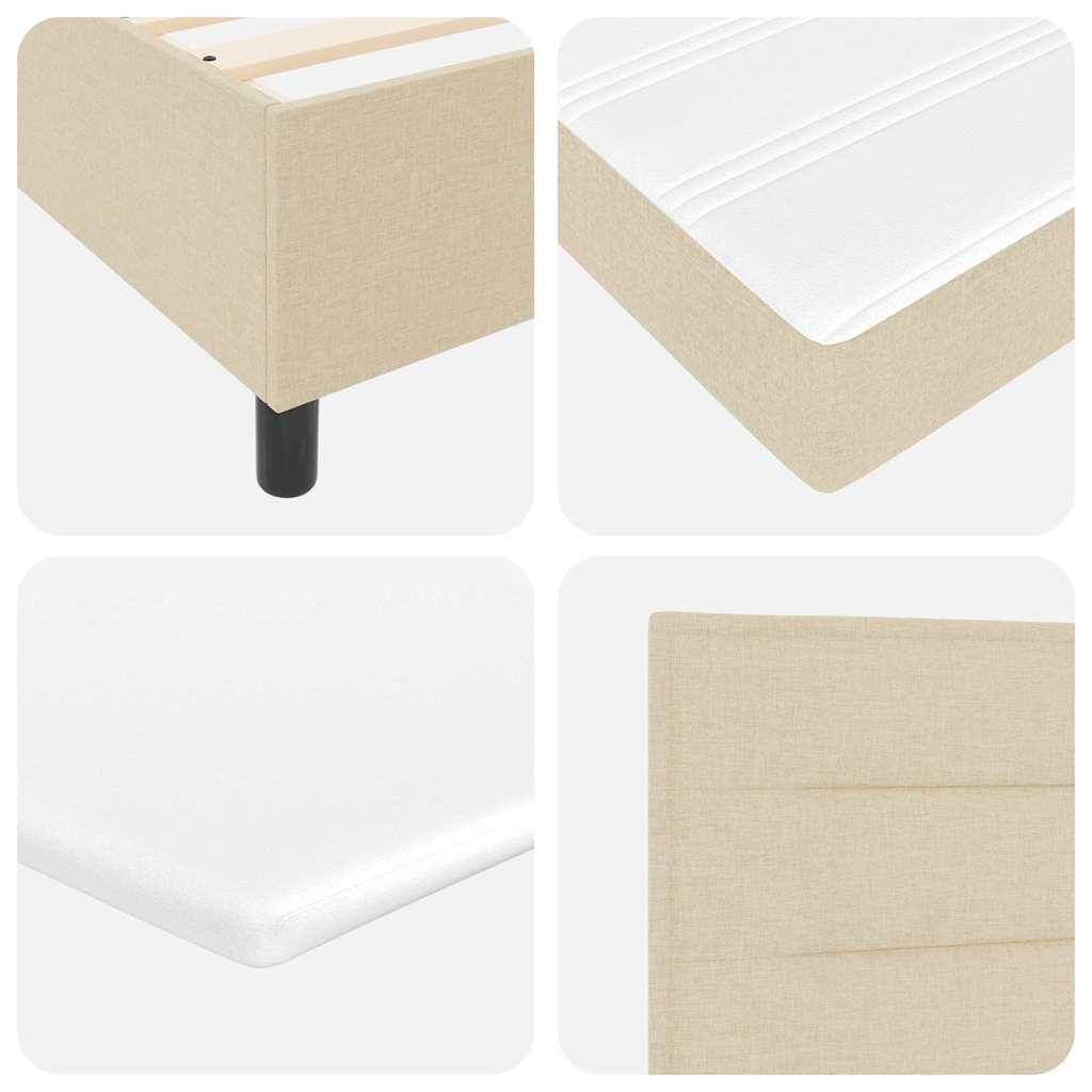 Lit à ressorts avec matelas Crème 90 x 190 cm tissu - XIOS