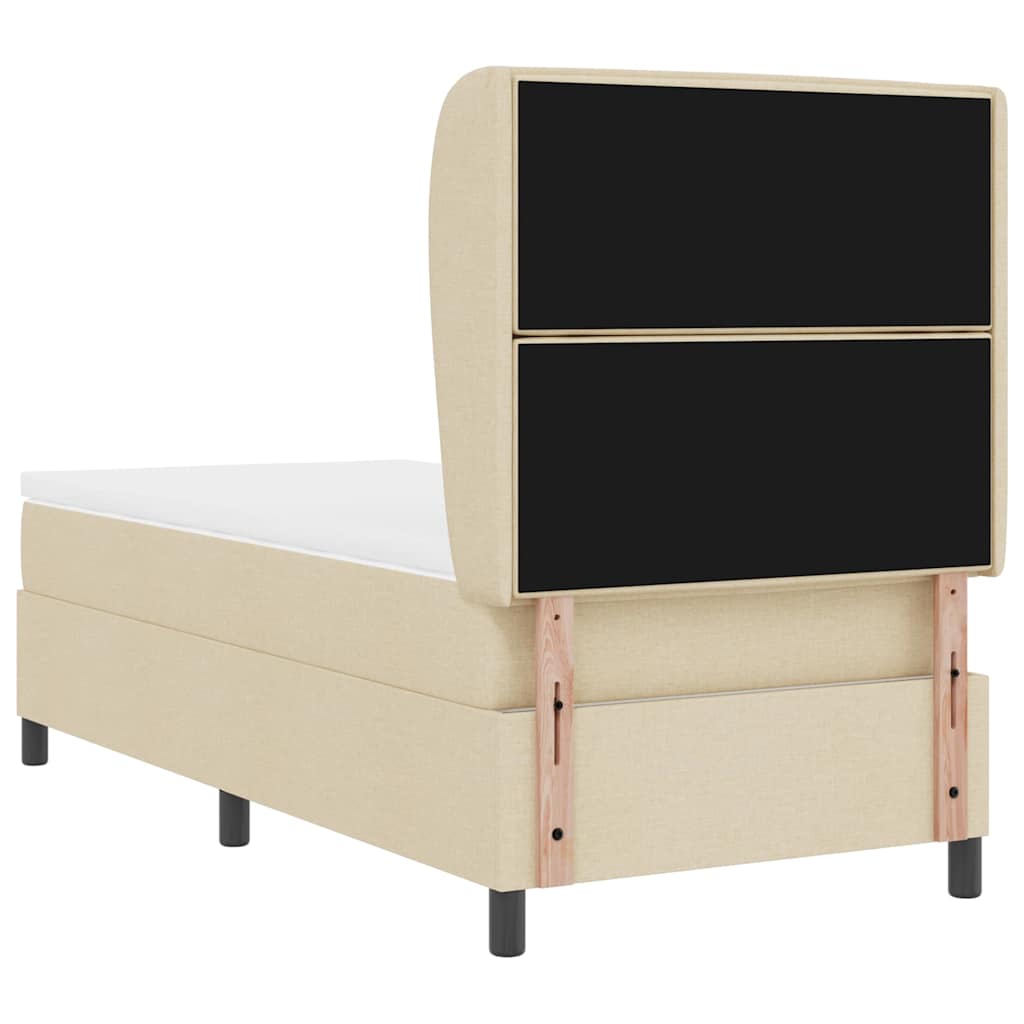 Lit à ressorts avec matelas Crème 90 x 190 cm tissu - XIOS