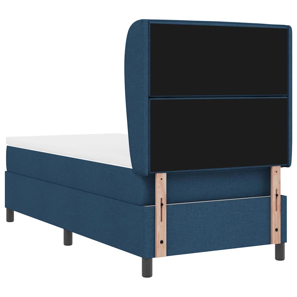 Lit à ressorts avec matelas Bleu 90 x 190 cm tissu - XIOS