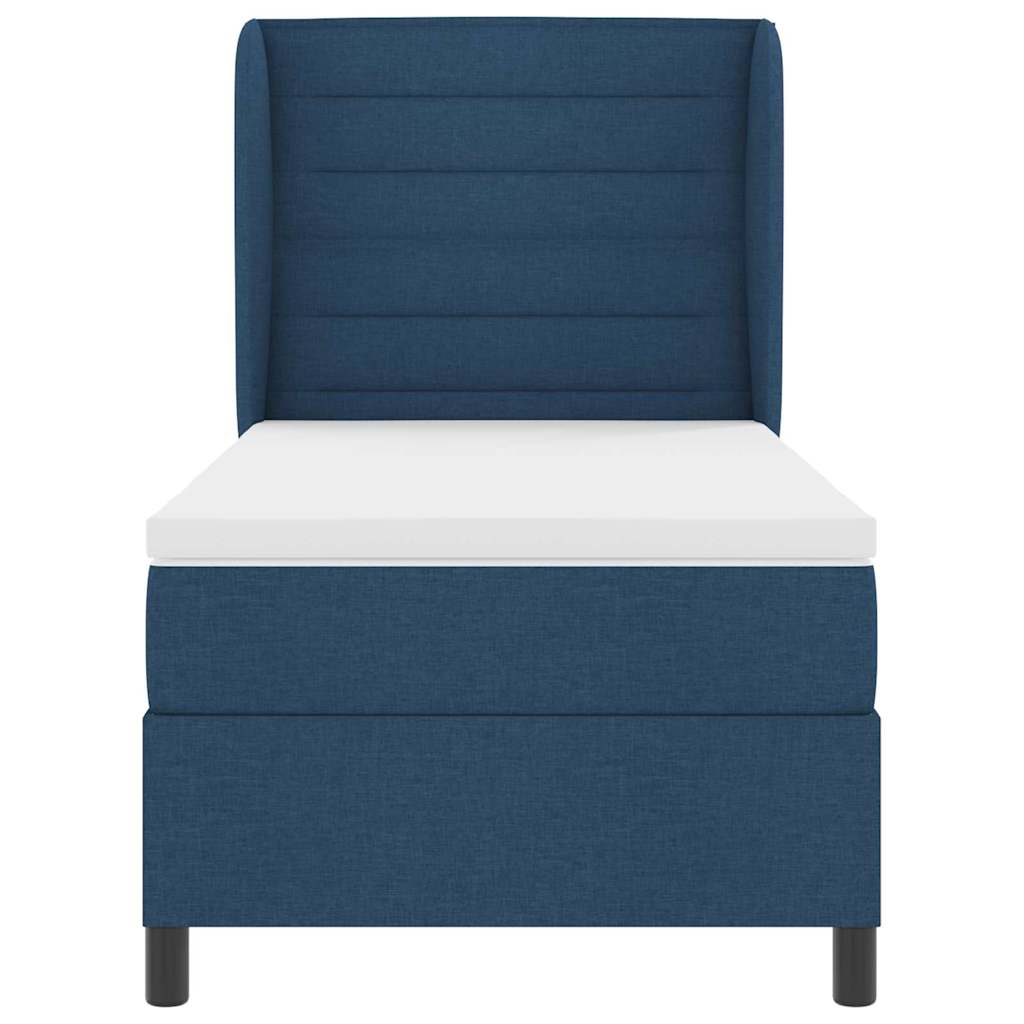 Lit à ressorts avec matelas Bleu 90 x 190 cm tissu - XIOS
