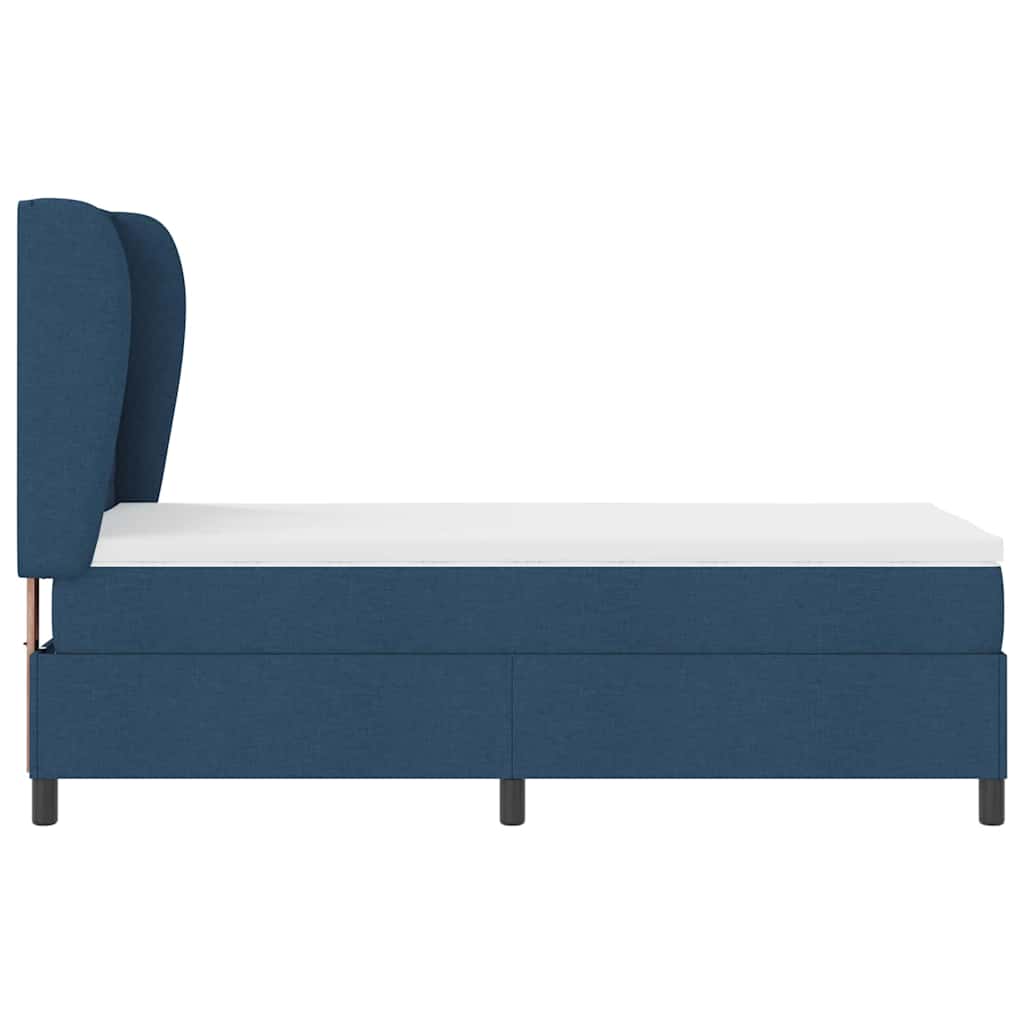 Lit à ressorts avec matelas Bleu 90 x 190 cm tissu - XIOS