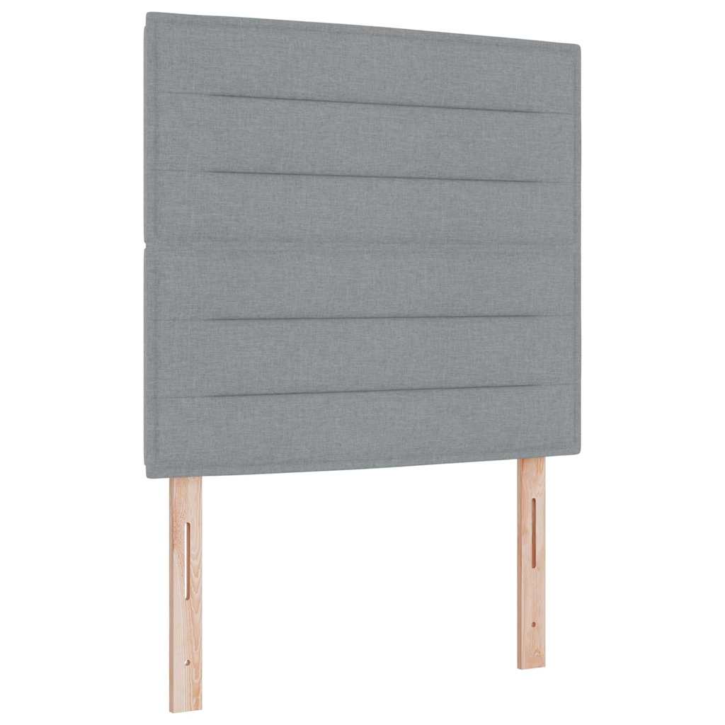 Lit à ressorts avec matelas Gris clair 100 x 200 cm tissu - XIOS