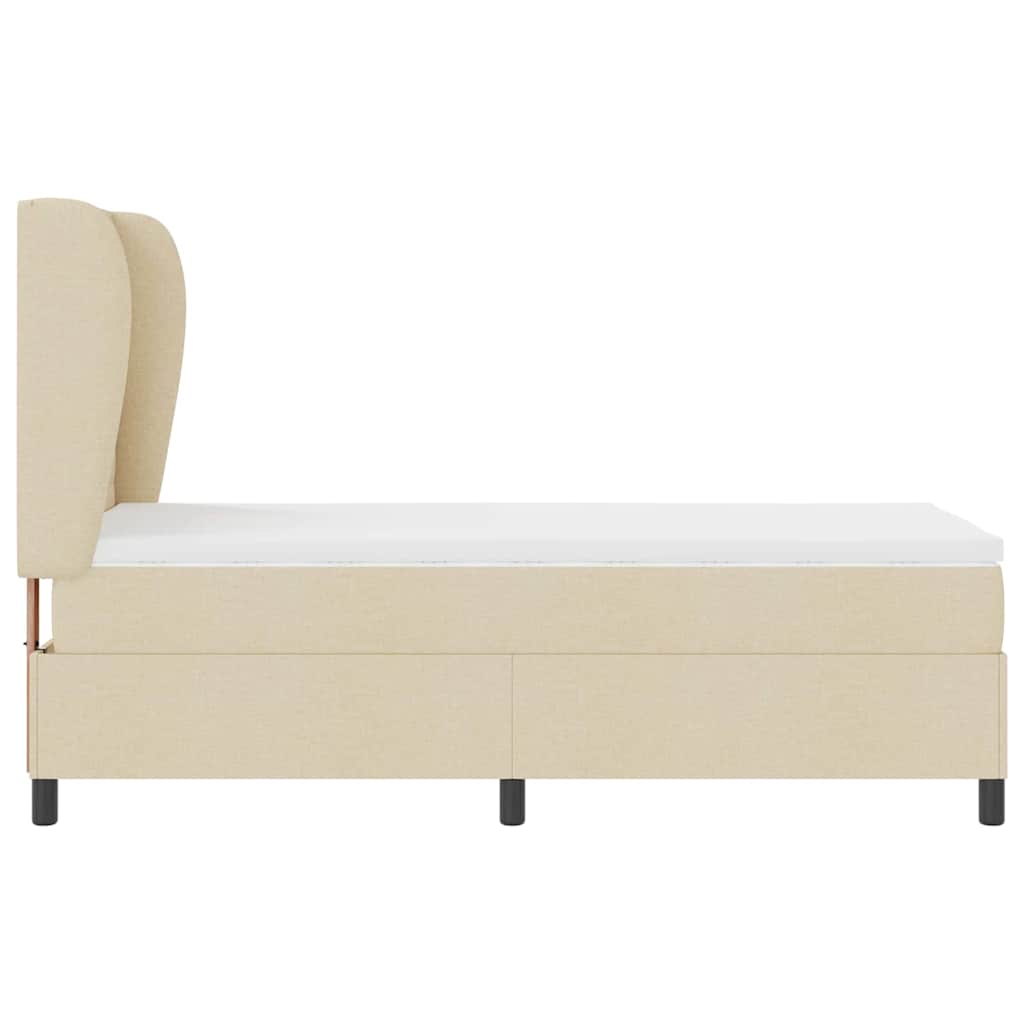 Lit à ressorts avec matelas Crème 100 x 200 cm tissu - XIOS
