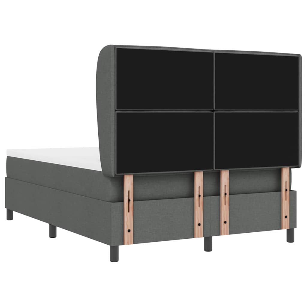 Lit à ressorts avec matelas Gris foncé 140 x 190 cm tissu - XIOS