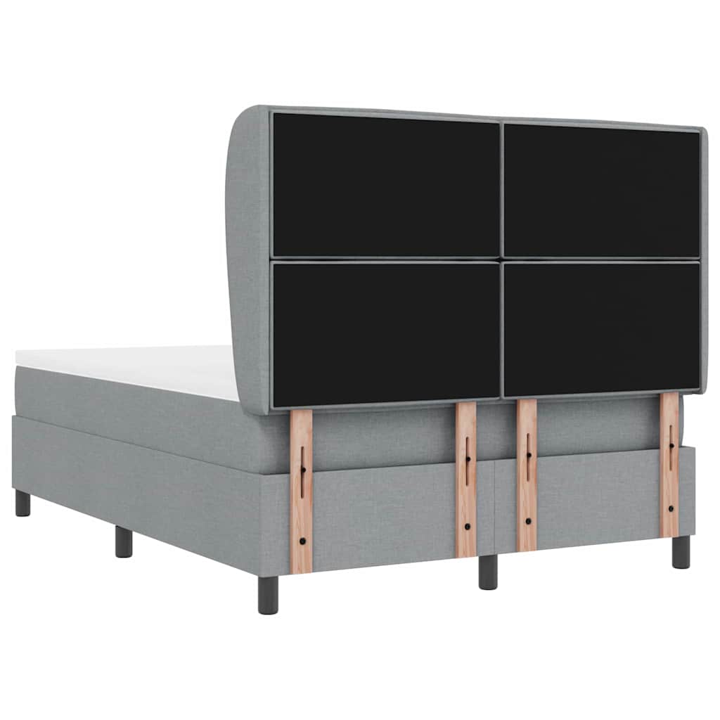 Lit à ressorts avec matelas Gris clair 140 x 200 cm tissu - XIOS