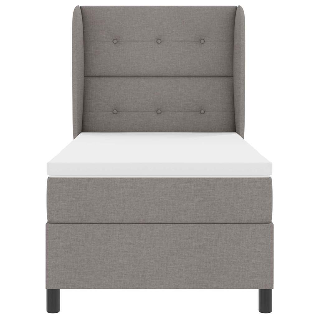 Lit à ressorts avec matelas Taupe 80 x 200 cm tissu - XIOS